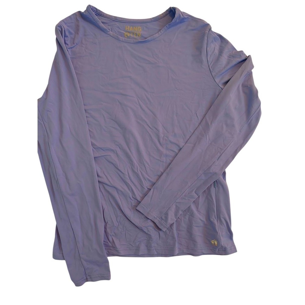 Hang Ten Women's Long Sleeve Sunshirt Lavender Purple Athletic Shirt Top - L